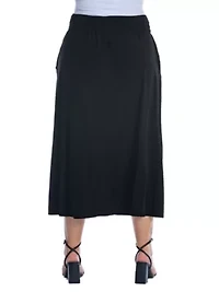 Foldover Plus Maxi Skirt With Pockets