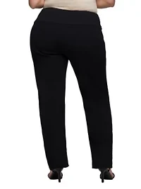 24seven Comfort Apparel Plus Comfortable Stretch High Waist Dress Pants