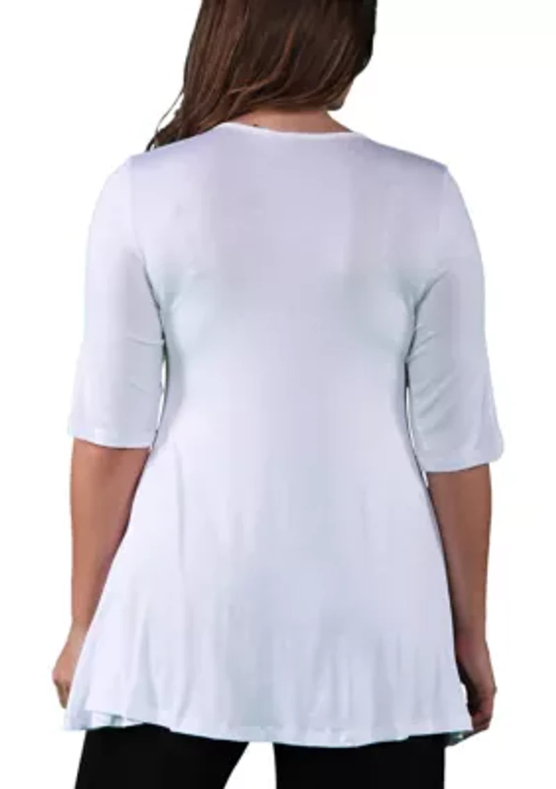 Plus Elbow Sleeve Tunic Top