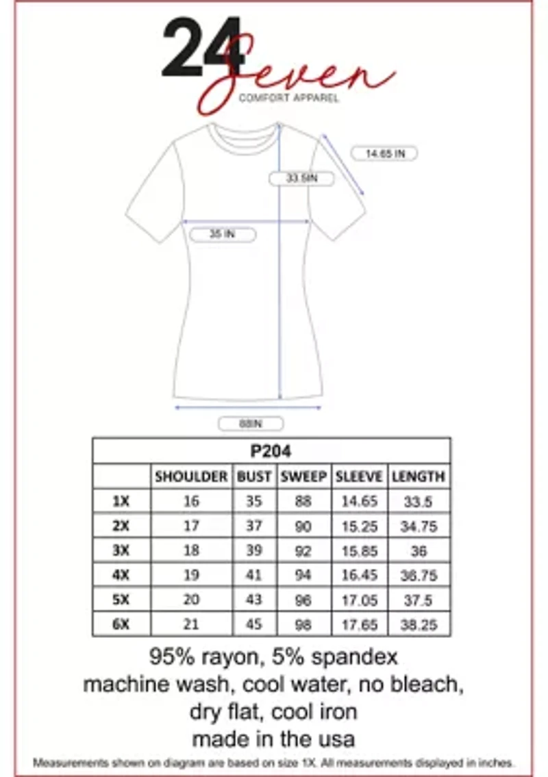 Plus Elbow Sleeve Tunic Top