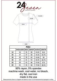 Plus Elbow Sleeve Tunic Top