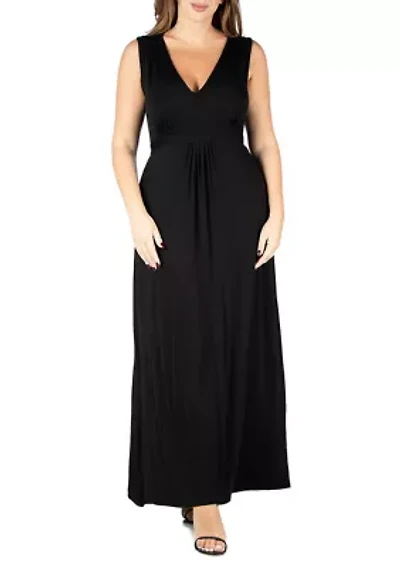 Plus Sleeveless Empire Waist  Maxi Dress