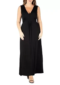 Plus Sleeveless Empire Waist  Maxi Dress