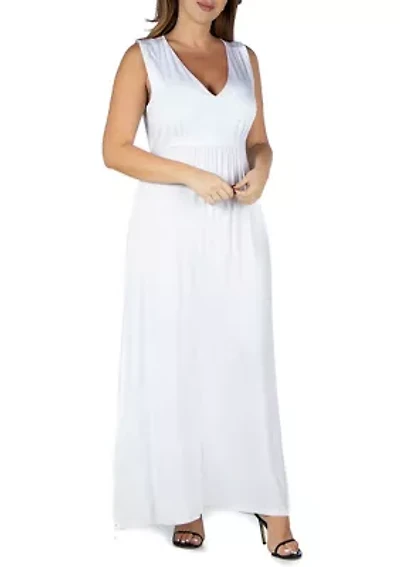 Plus Sleeveless Empire Waist  Maxi Dress