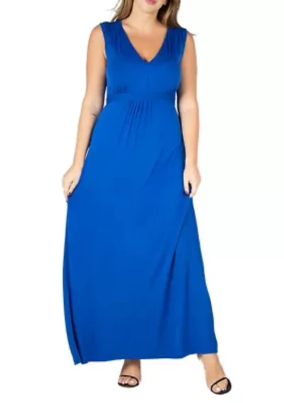 Plus Sleeveless Empire Waist  Maxi Dress