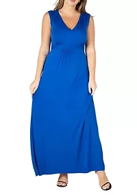 Plus Sleeveless Empire Waist  Maxi Dress