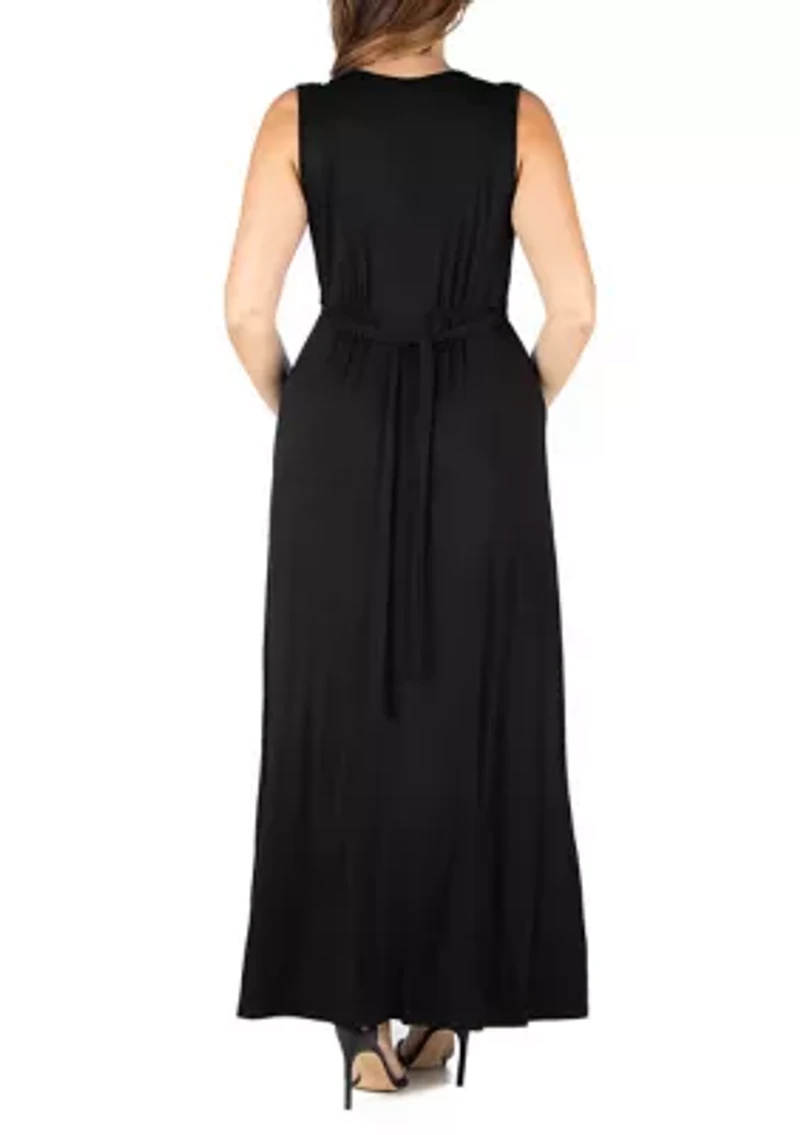 Plus Sleeveless Empire Waist  Maxi Dress