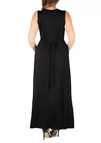 Plus Sleeveless Empire Waist  Maxi Dress