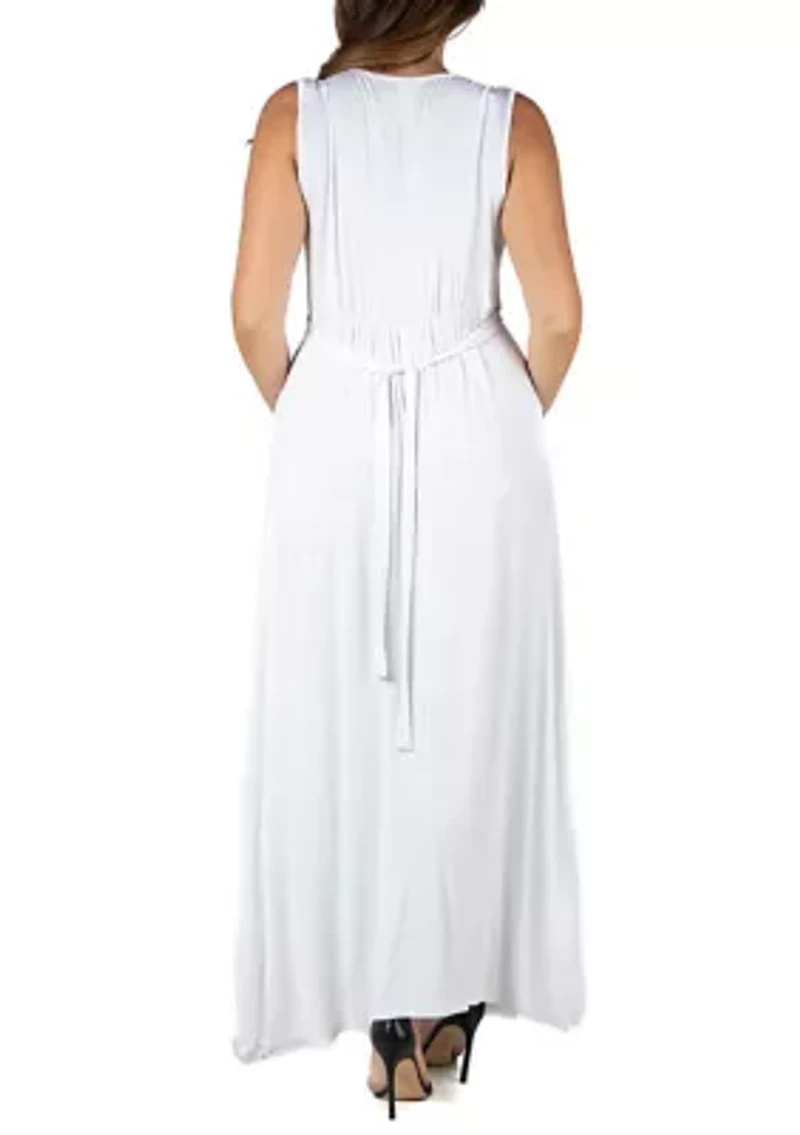 Plus Sleeveless Empire Waist  Maxi Dress