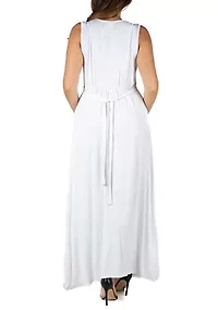 Plus Sleeveless Empire Waist  Maxi Dress