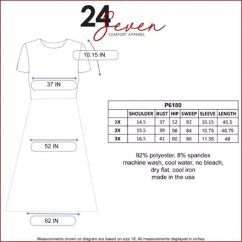 Short Sleeve Plus Midi Skater Dress With Pockets