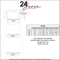 Short Sleeve Plus  Midi Skater Dress With Pockets