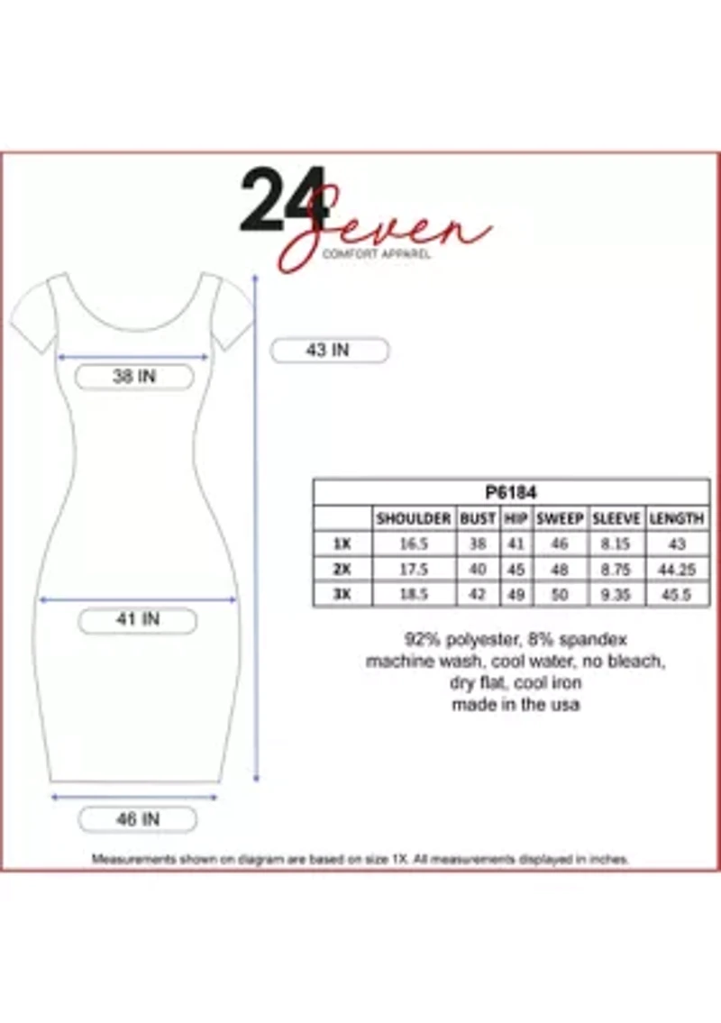 Short Sleeve V Neck Plus Faux Wrap Dress