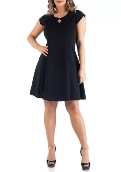 Plus Keyhole Neck  Dress