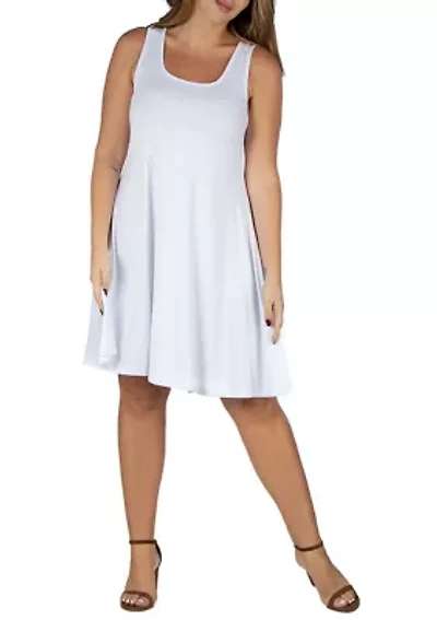 Plus Fit and Flare Knee Length  Tank Dress
