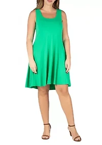 Plus Fit and Flare Knee Length  Tank Dress