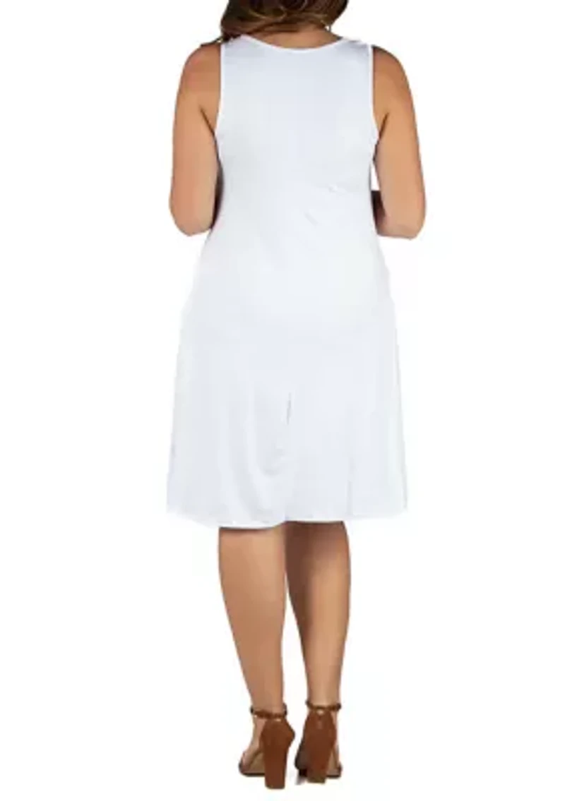 Plus Fit and Flare Knee Length Tank Dress