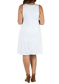 Plus Fit and Flare Knee Length  Tank Dress