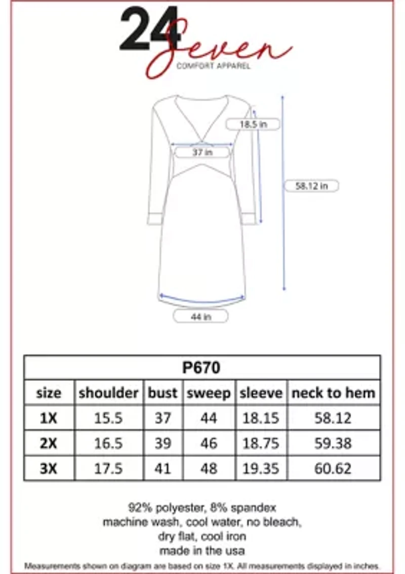 Plus Fitted V-Neck Side Slit Maxi Dress