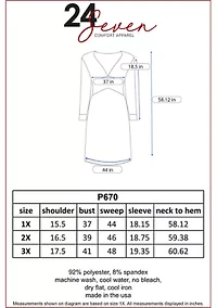 Plus Fitted V-Neck Side Slit Maxi Dress