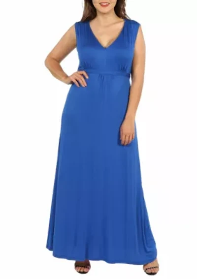 Plus Sleeveless Empire Waist Maxi Dress