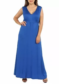 Plus Sleeveless Empire Waist Maxi Dress