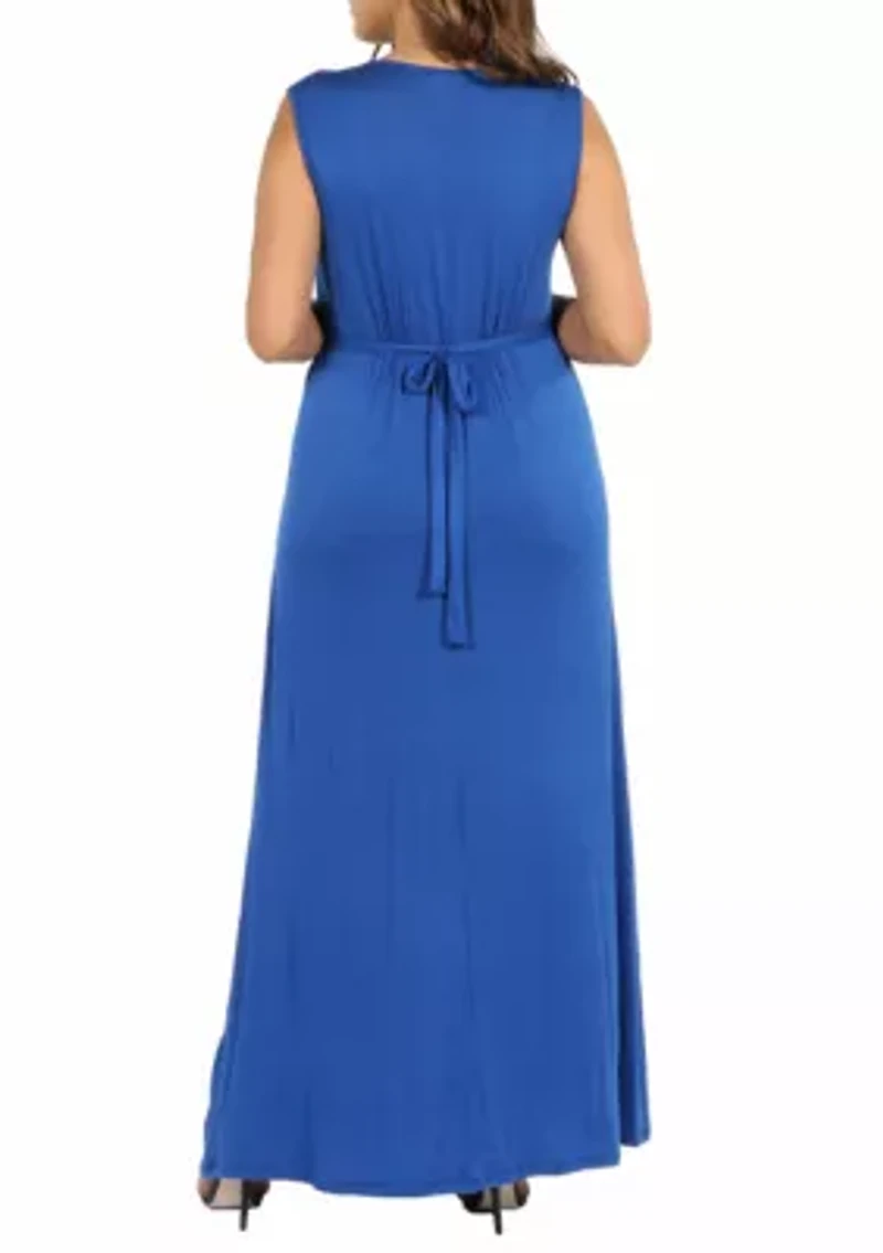 Plus Sleeveless Empire Waist Maxi Dress
