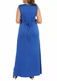 Plus Sleeveless Empire Waist Maxi Dress