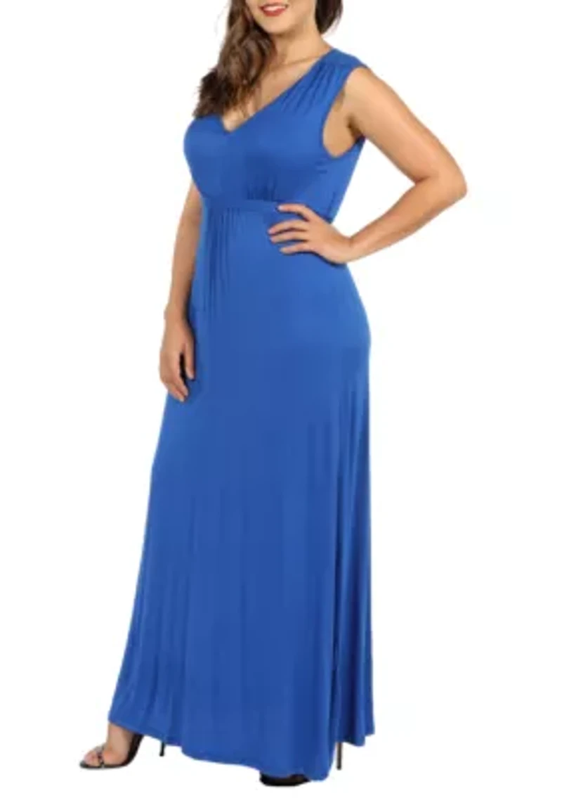 Plus Sleeveless Empire Waist Maxi Dress