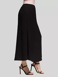 Womens Elastic Waist A Line Maxi Skirt