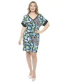 Womens Butterfly Short Sleeve Knee Length T Shirt Dress
