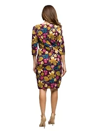Womens Floral Print Faux Wrap Dress