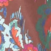 Womens Abstract V Neck Short Dolman Sleeve Twist Front A Line Midi Dress