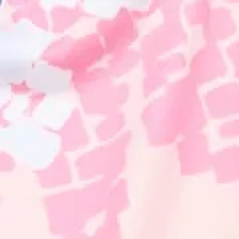 Womens Abstract V Neck Cap Sleeve Ruched Front Knee Length Dress