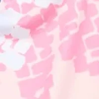 Womens Abstract V Neck Cap Sleeve Ruched Front Knee Length Dress