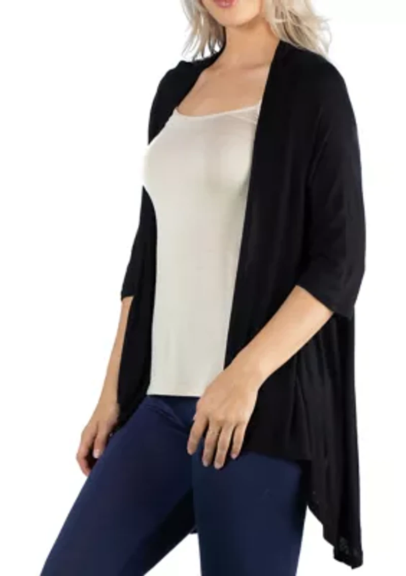 Women's Elbow Length Sleeve Open Cardigan