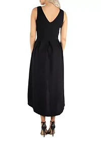 Women's Sleeveless Fit-and-Flare High Low Dress
