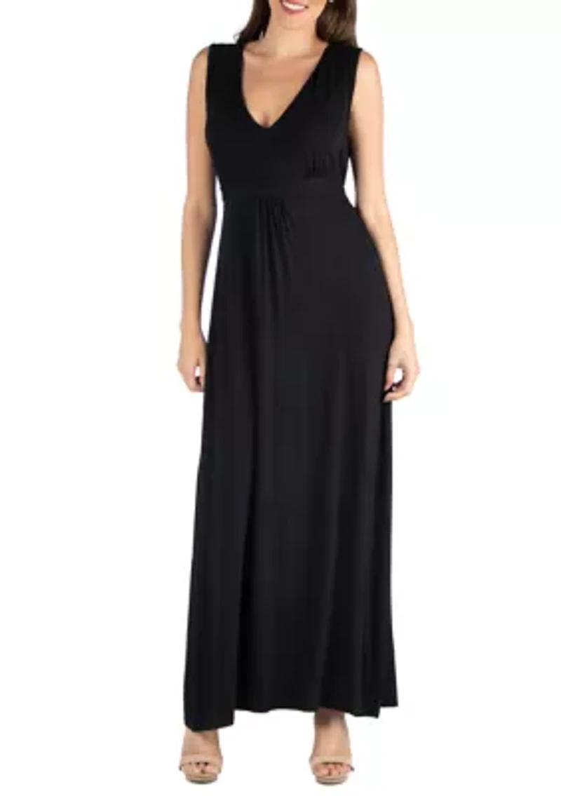 Women's V-Neck Sleeveless Maxi Dress