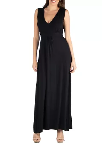 Women's V-Neck Sleeveless Maxi Dress
