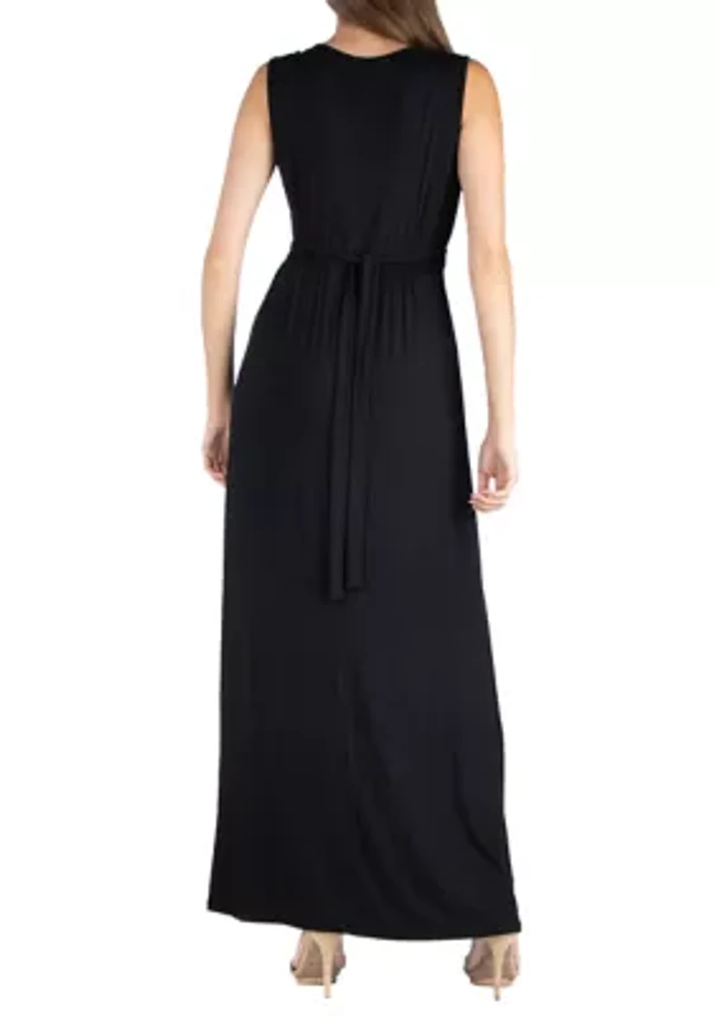 Women's V-Neck Sleeveless Maxi Dress