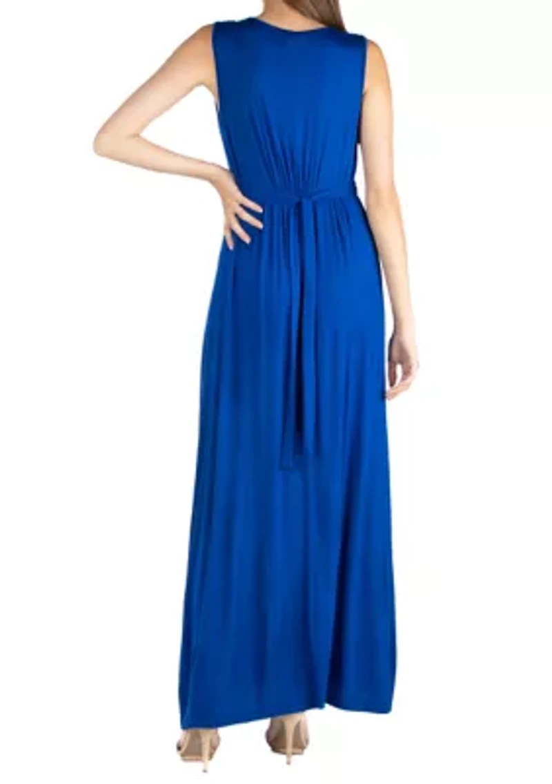 Women's V-Neck Sleeveless Maxi Dress