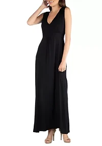 Women's V-Neck Sleeveless Maxi Dress
