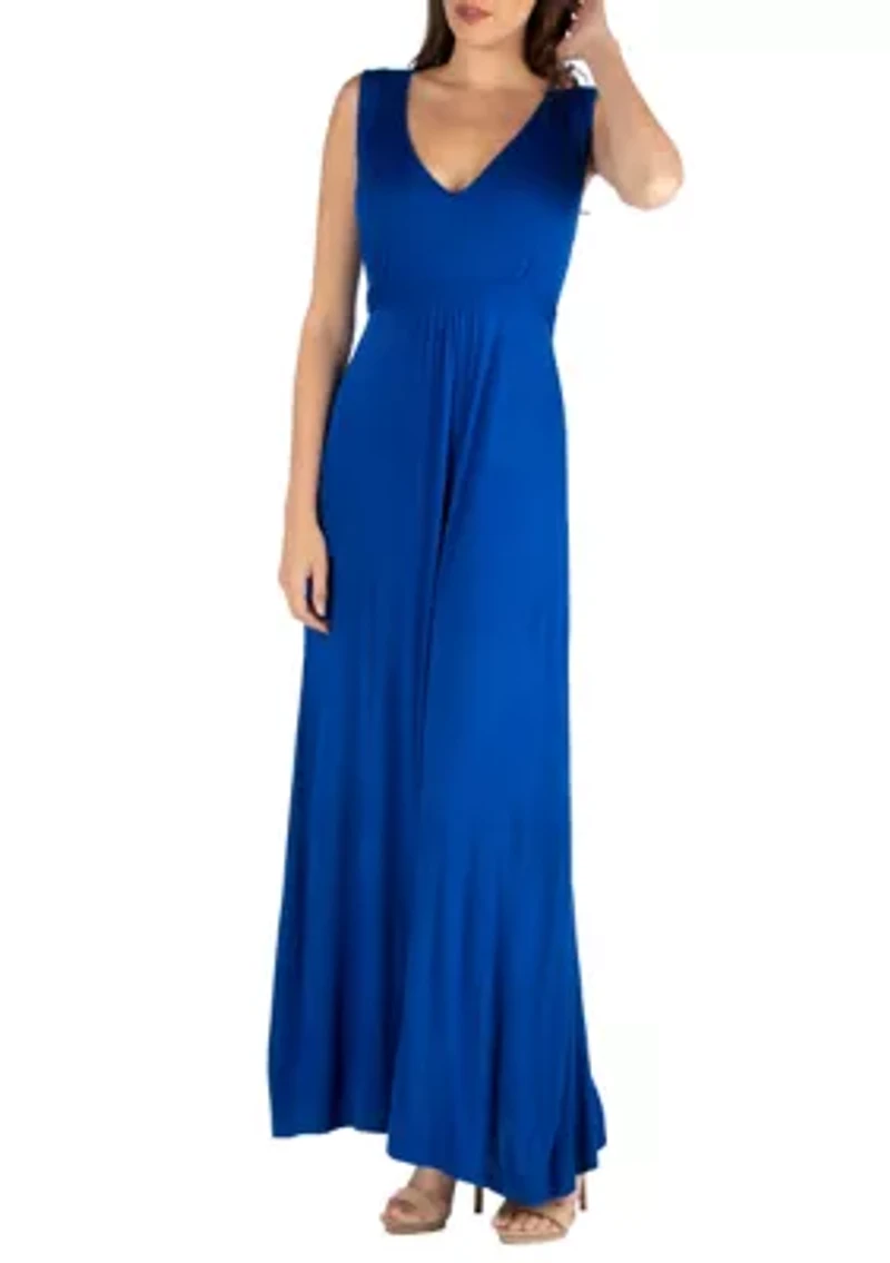 Women's V-Neck Sleeveless Maxi Dress