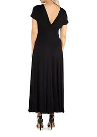 Women's Cap Sleeve Maxi Dress