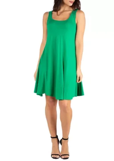 Fit and Flare Knee Length Tank Dress
