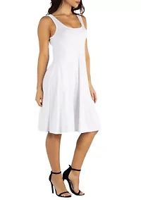Fit and Flare Knee Length Tank Dress