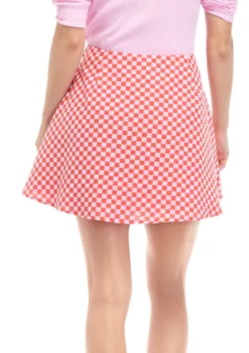 Juniors' Plaid A-Line Skirt