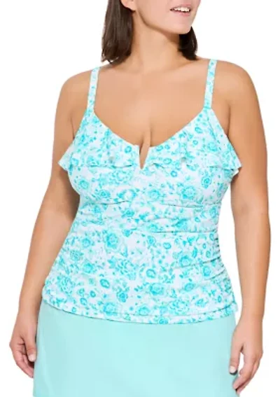 Plus Classic Field V Wire Tankini Swim Top