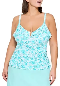 Plus Classic Field V Wire Tankini Swim Top