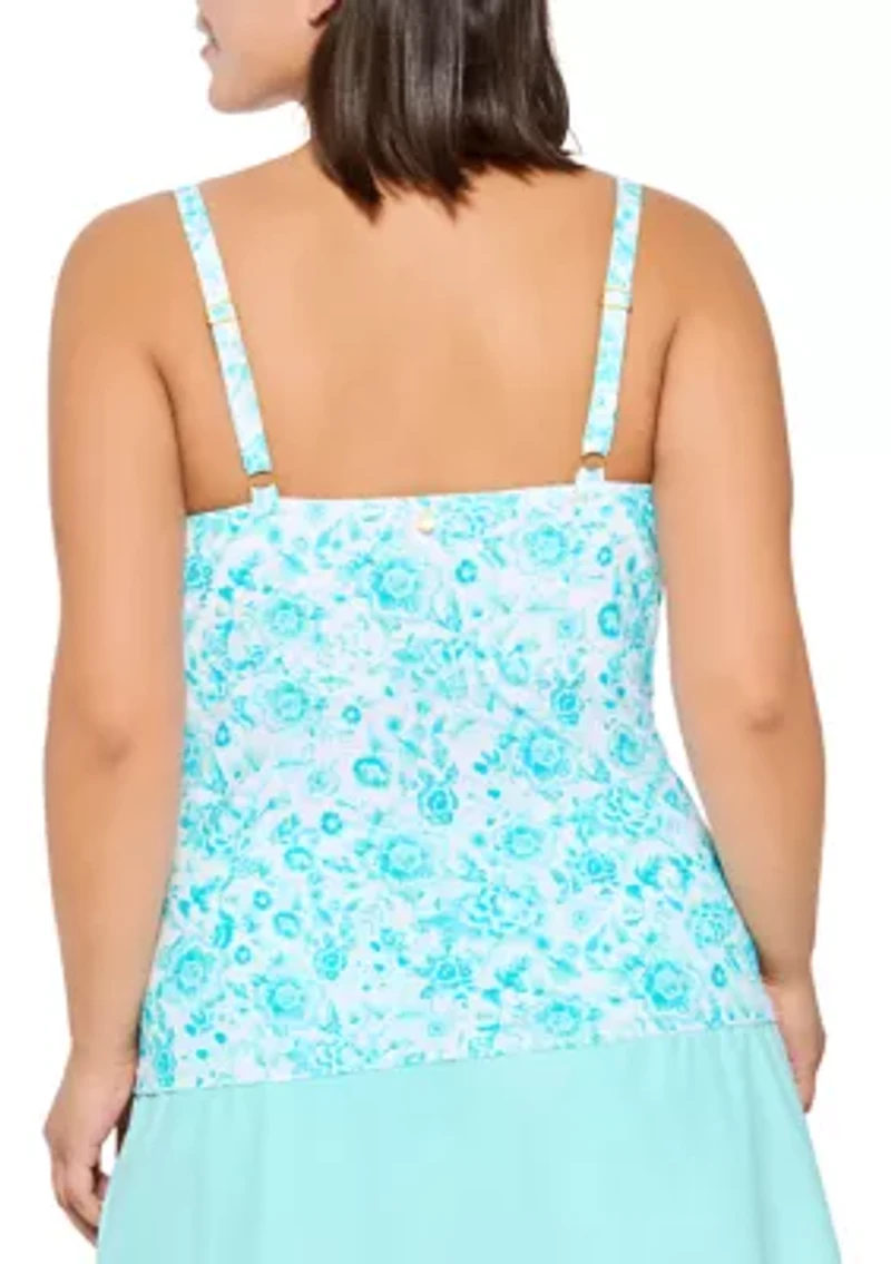 Plus Classic Field V Wire Tankini Swim Top